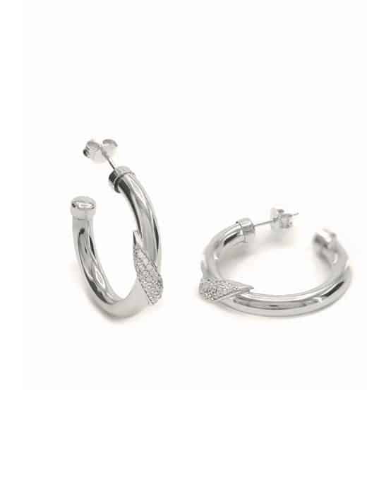 Øreringer sølv med zirconia