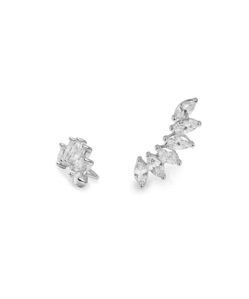 Ørepynt climber i sølv marquise zirconia
