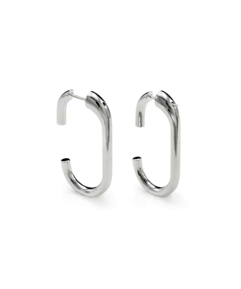 Øreringer sølv oval