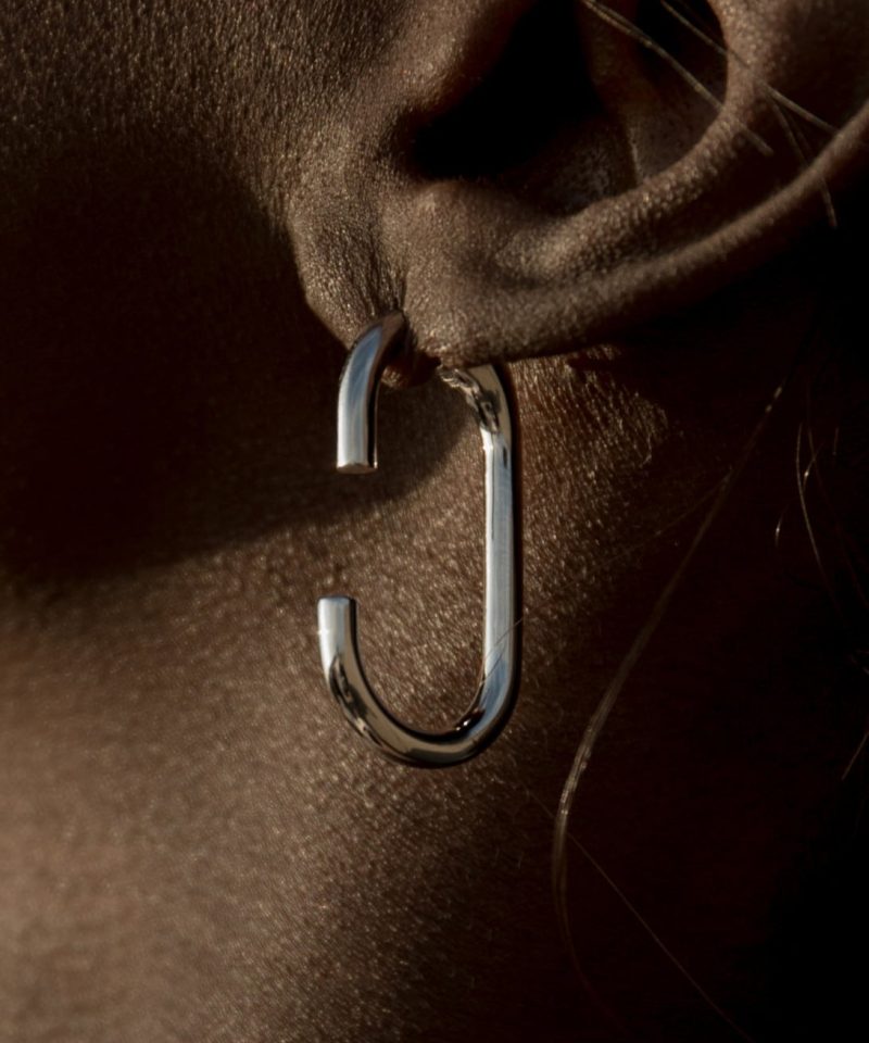 Alternative view of Øreringer sølv oval