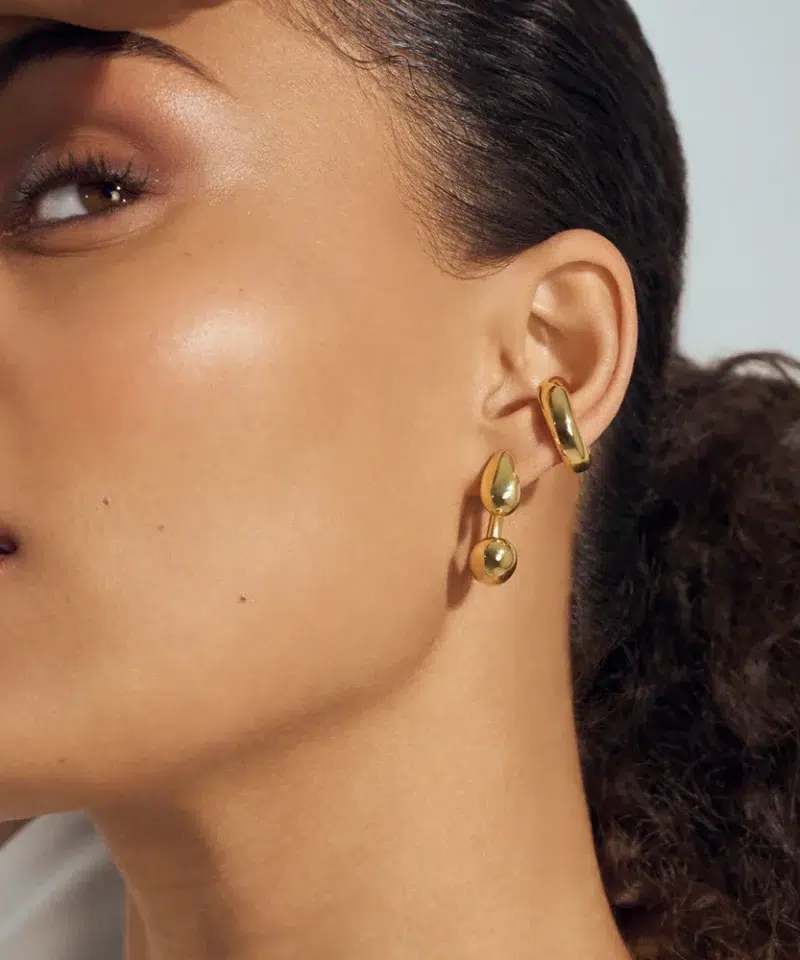Alternative view of GOCCIA PIANURA - ear cuff