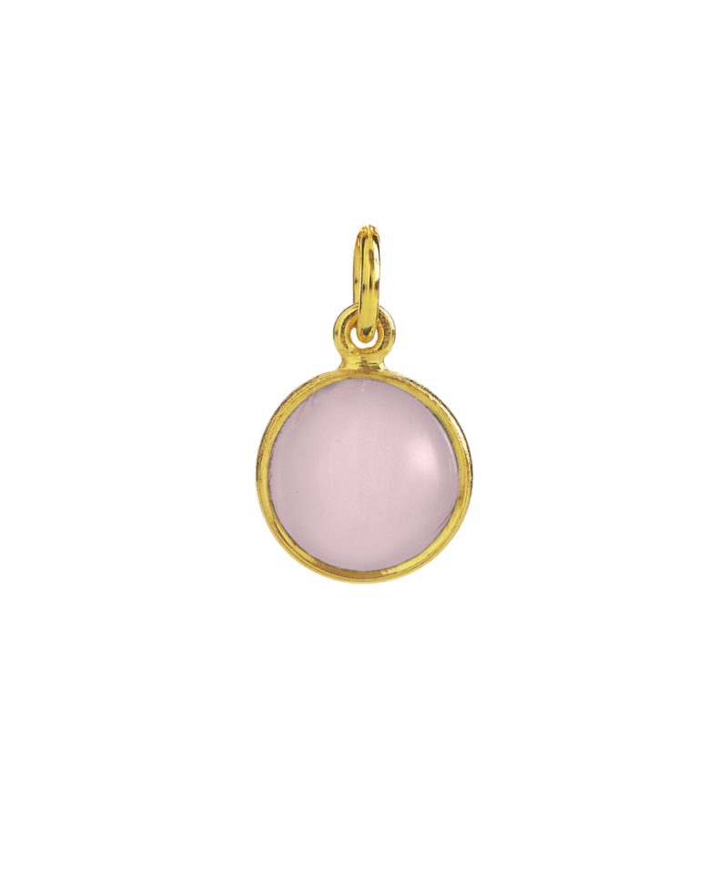 Pendant - Gold plated silver, light pink crystal