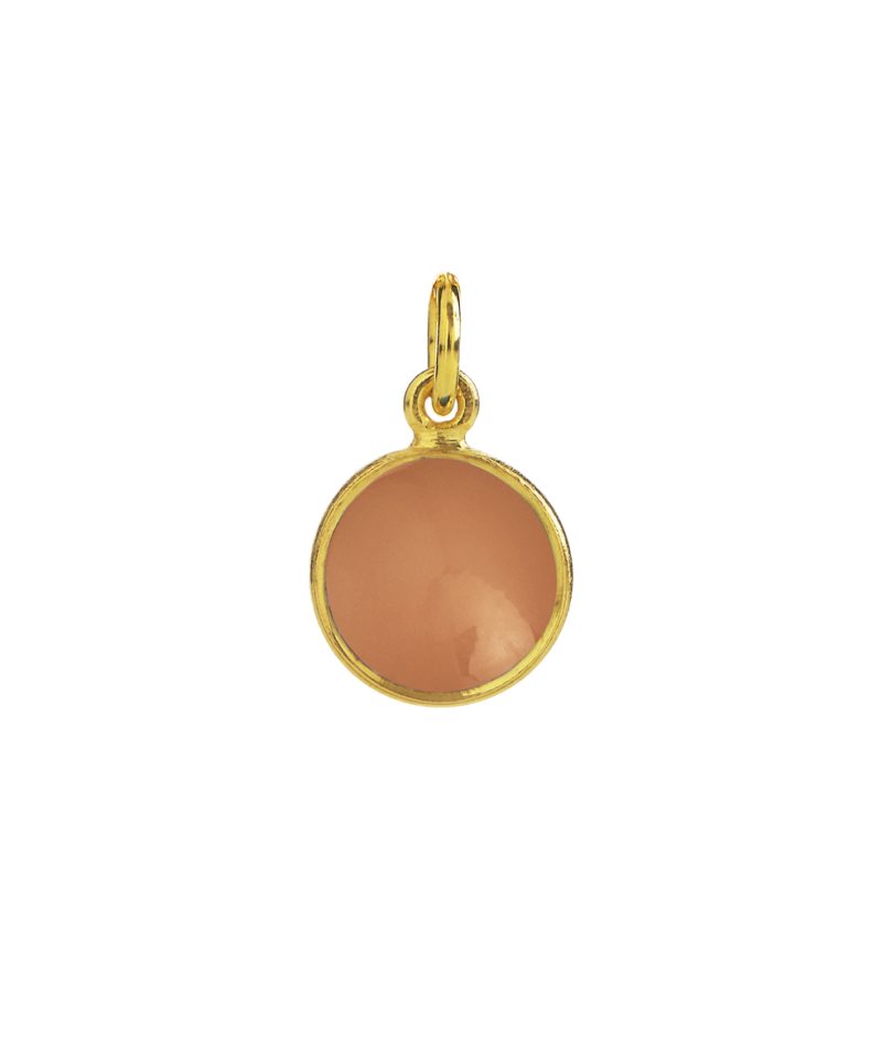 Pendant - Gold plated silver, peach moonstone