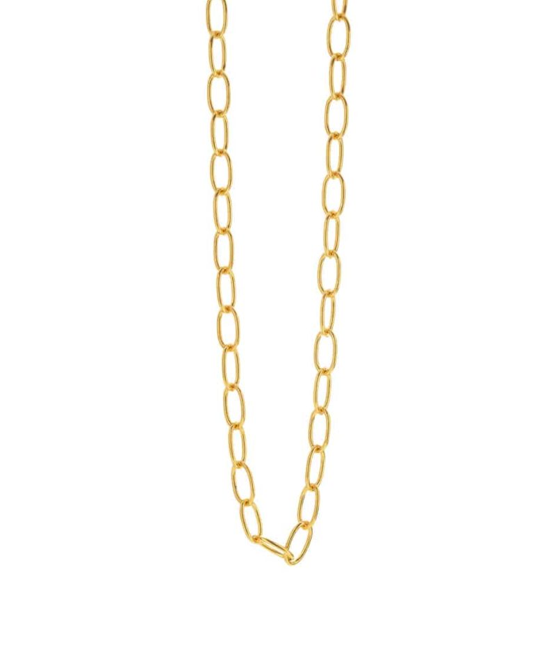 Forgylt Sølvkjede Oval - 48cm