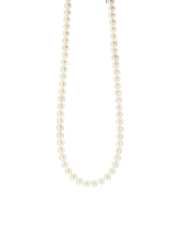 Perlekjede Forgylt Sølv - Ferskvannsperler 6-7mm