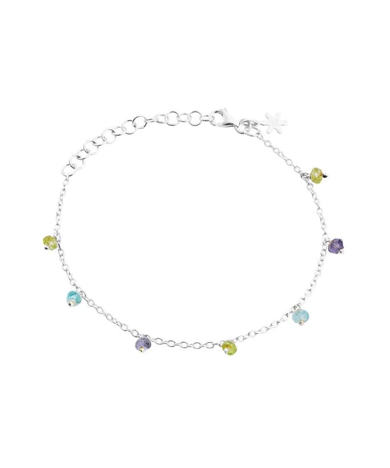 Armbånd sølv mix - L:16-20cm