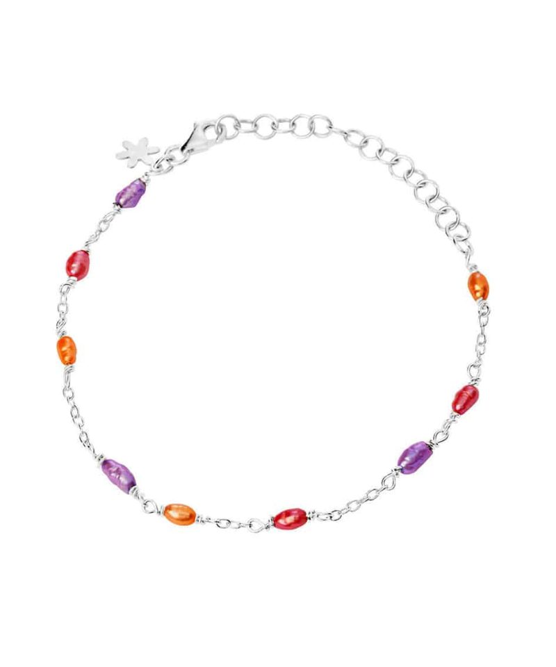 Armbånd i sølv med ferskvannsperler