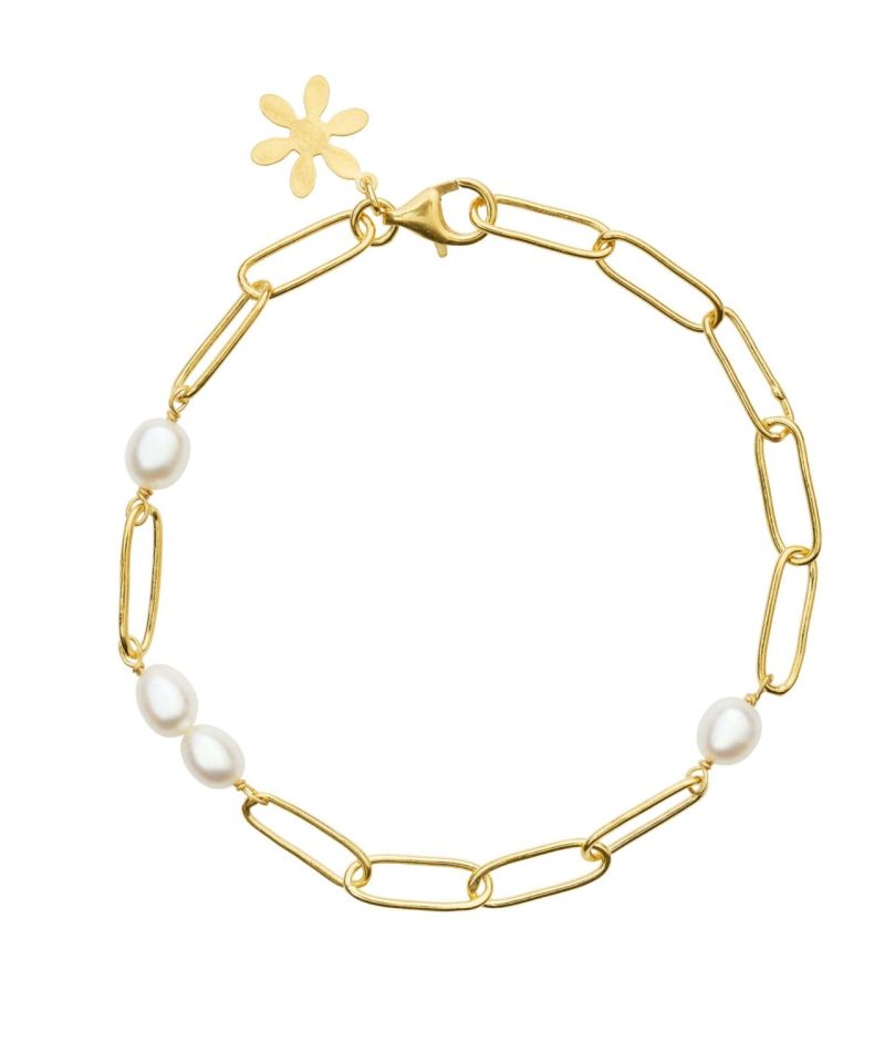 Armbånd forgylt med ferskvannsperler