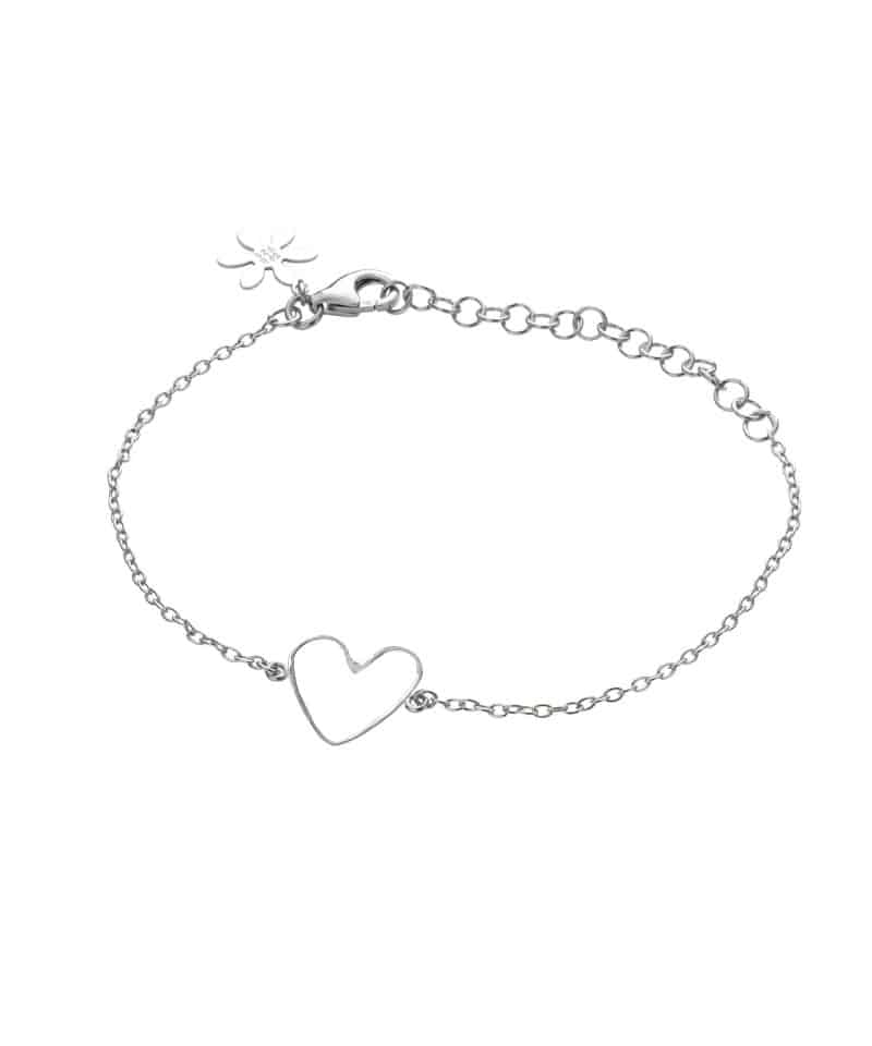 Armbånd hjerte i sølv