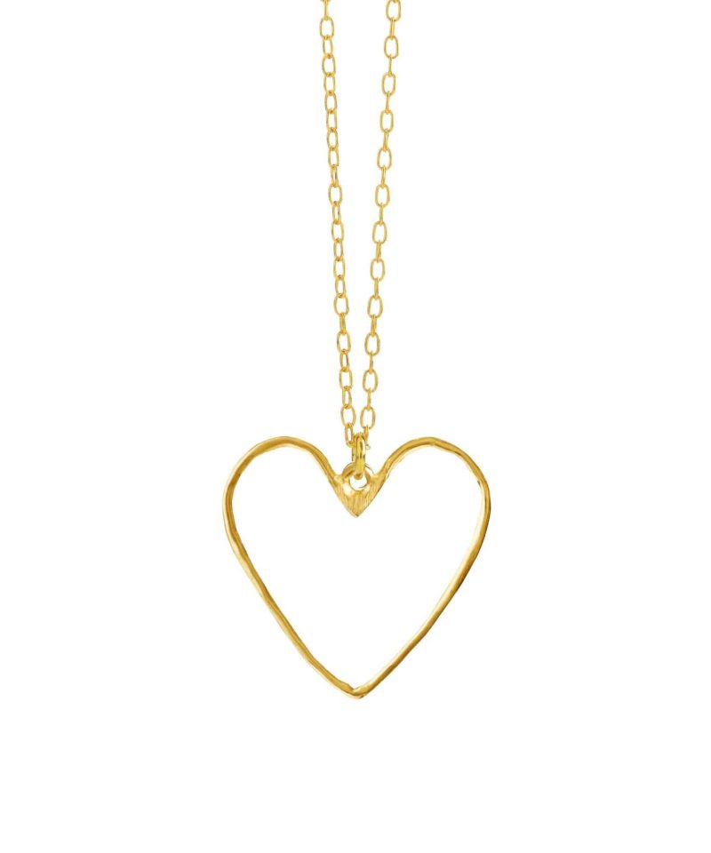 Halssmykke hjerte i forgylt sølv