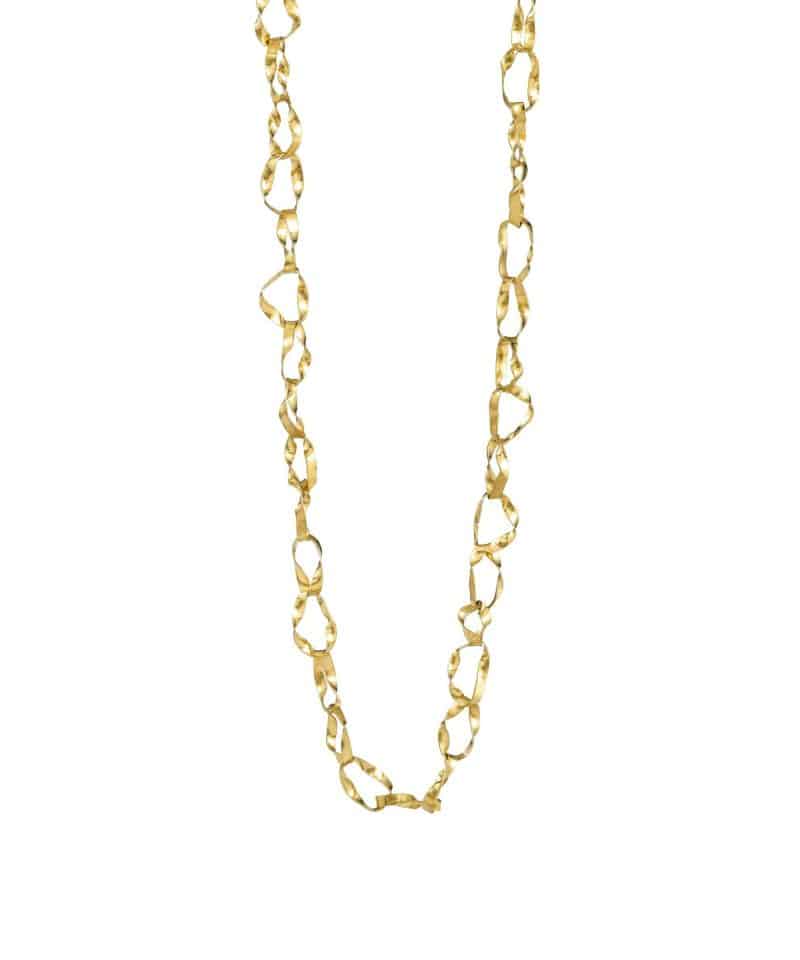 Halskjede i forgylt sølv tvistet