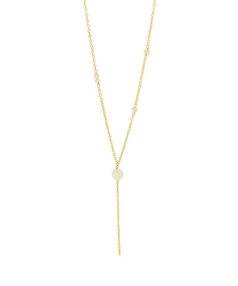 Halskjede forgylt sølv med lys serpentin