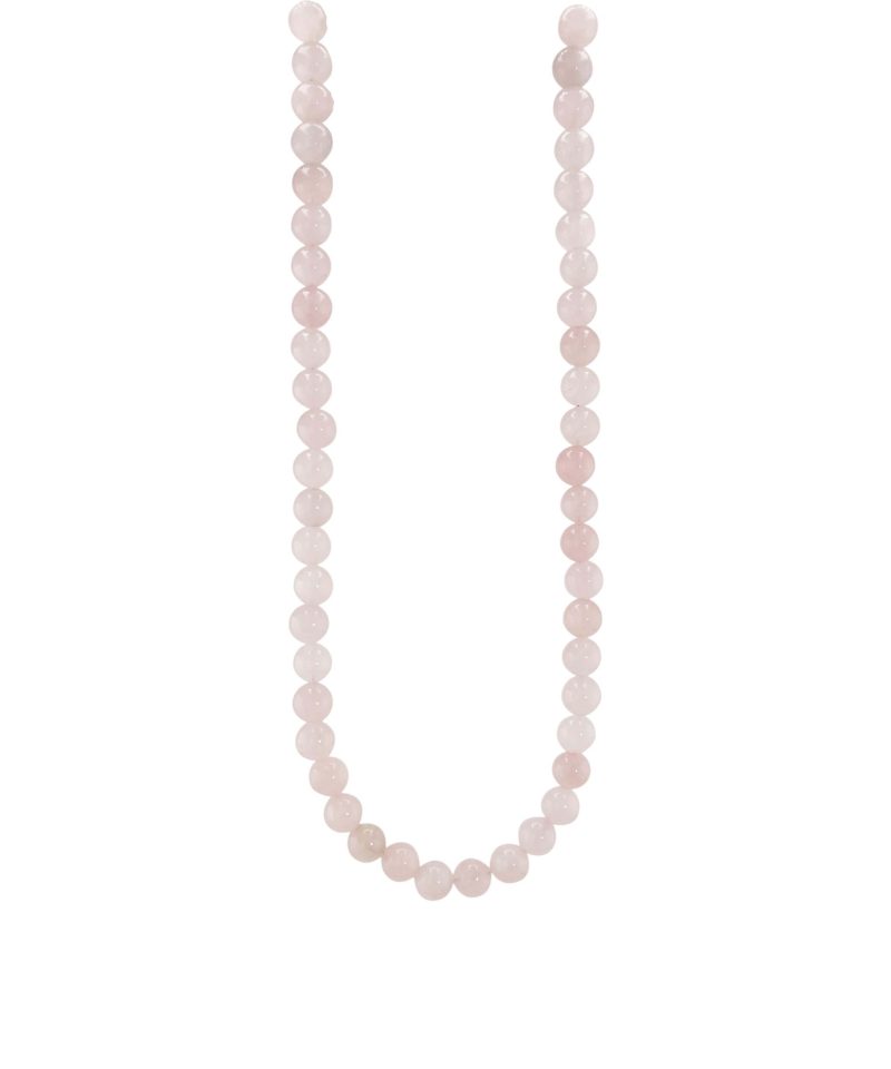 Halskjede med 8mm rosenkvarts perler