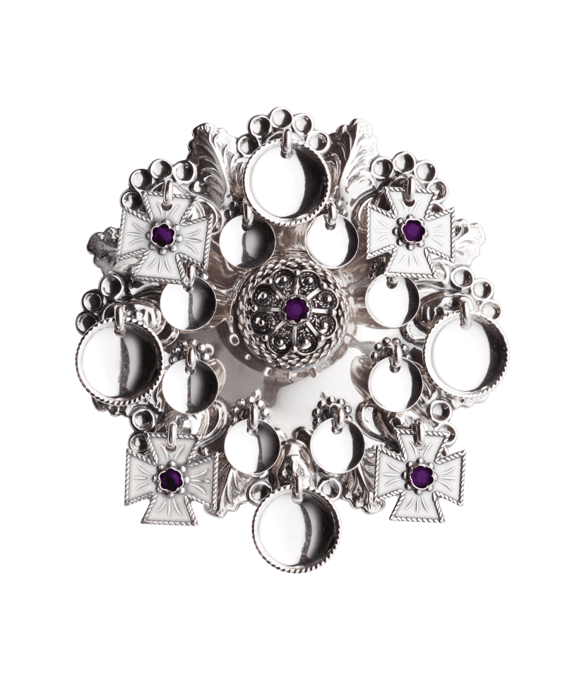 196130 - Sølje Oksidert med Lilla Stein