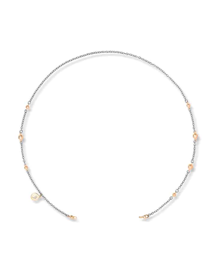 Alternative view of Blome Smykkelås i gull med London Blue topas og Golden stålkjede