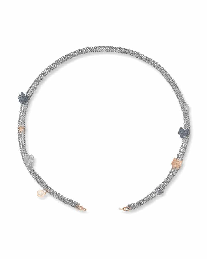 Butterfly - Stålkjede 3 rader med sommerfugler