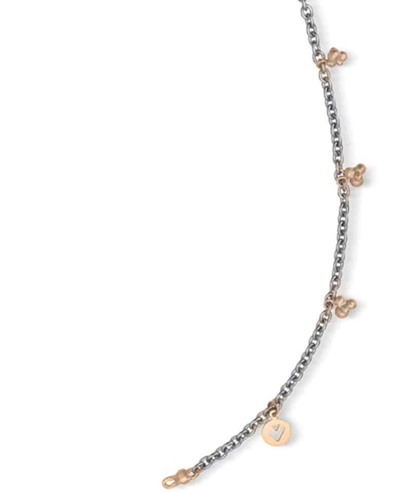 Alternative view of Dugg - Stålkjede med gull detaljer