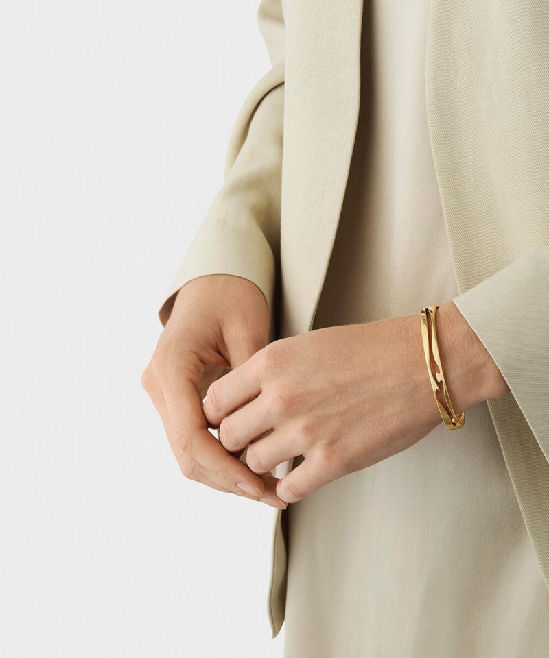 Alternative view of Fusion Armring i gult gull