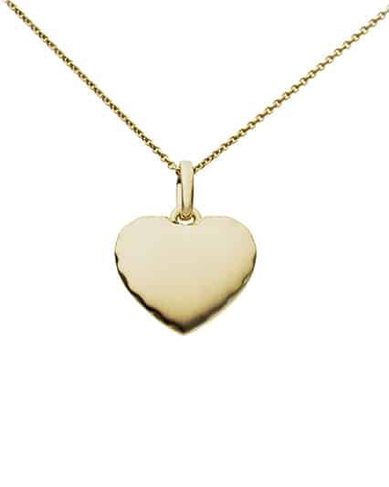 Anheng hjerte i gult gull