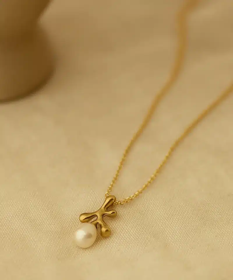 Alternative view of Florea Anheng 8mm baroque perle - goldplated