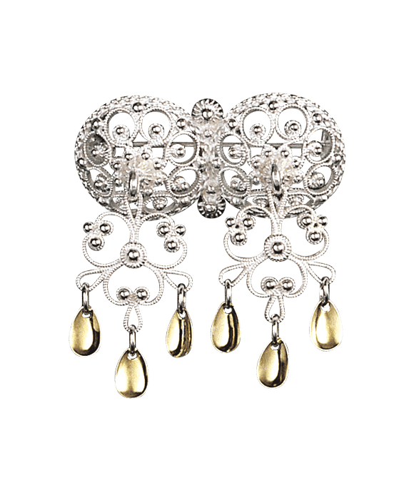 206505 - Halssølje Hvit Forgylt med drypplauv