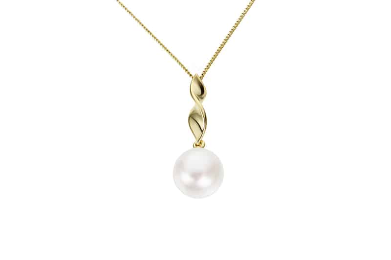 Anheng gull med 9-9,5mm ferskvannsperle