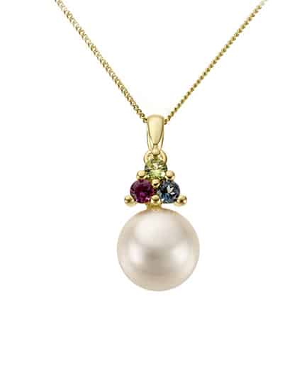 Anheng i gull mix med ferskvannsperle