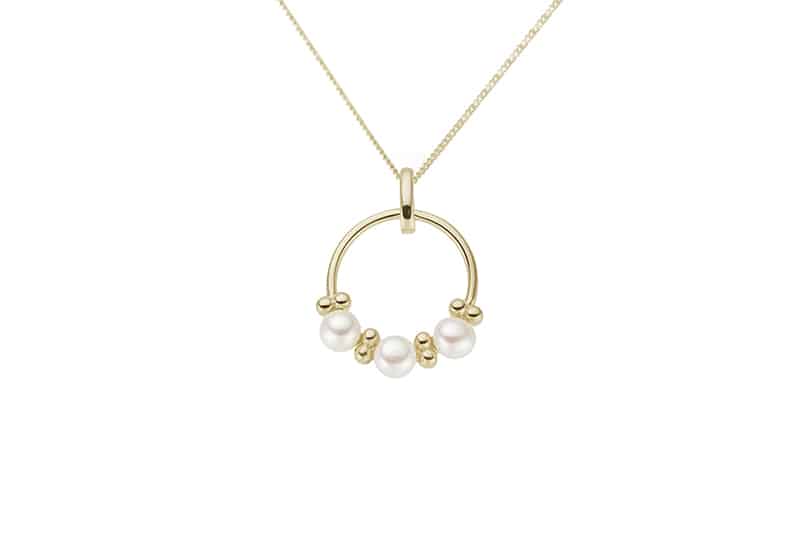 Anheng gult gull med ferskvannsperler