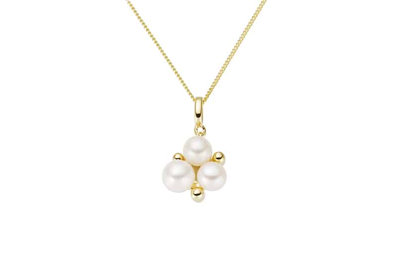 Anheng gult gull med ferskvannsperler