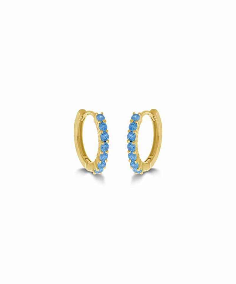 Øreringer i sølv med zirkonia - Forgylt