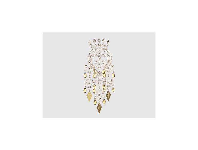 212500 - Sølje Hvit Forgylt med spirlauv