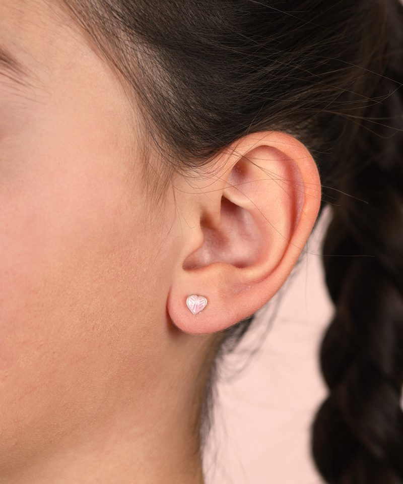 Alternative view of Ørestikk i sølv - Små rosa hjerter