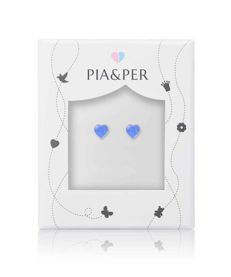 Alternative view of Ørestikk i sølv - Små lyseblå hjerter