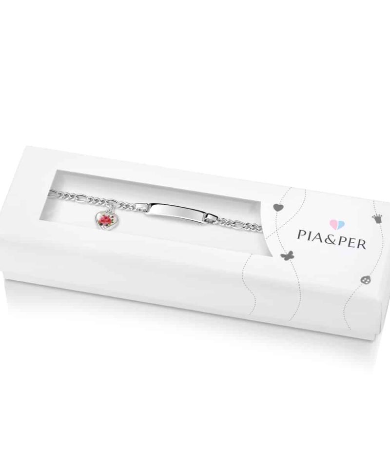 Alternative view of ID-armbånd i sølv - Rosemotiv