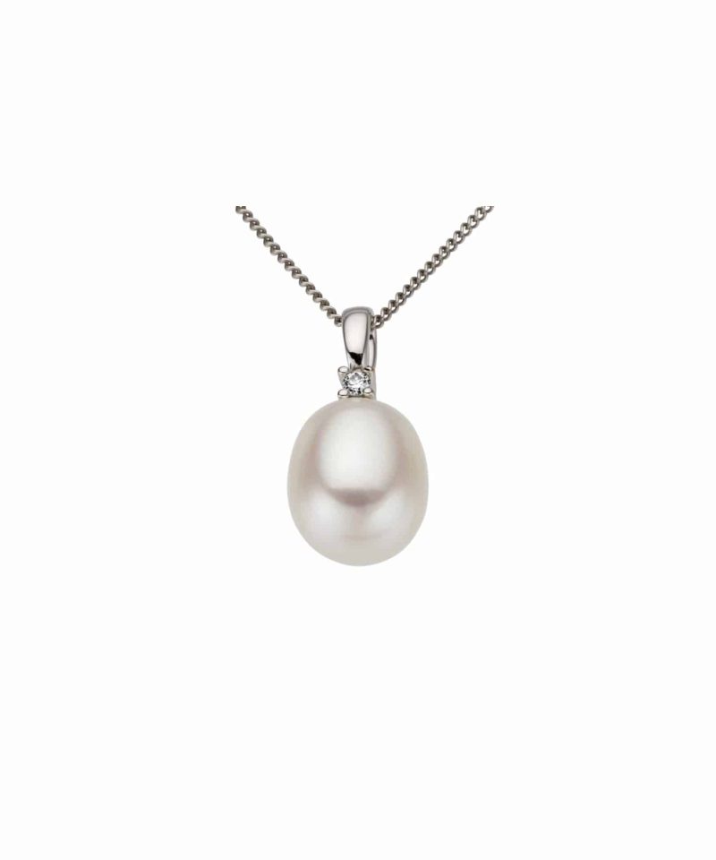 Perleanheng hvitt gull 0.02ct