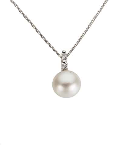 Perleanheng hvitt gull 0.025ct