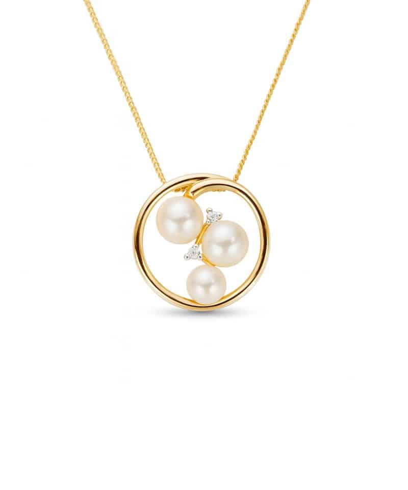 Anheng i gult gull, Diamanter og Ferskvannsperle