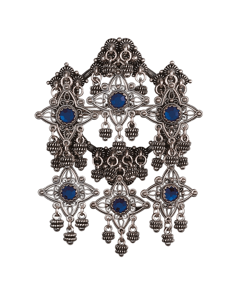 224129 - Sølje Oksidert med blaa-stein