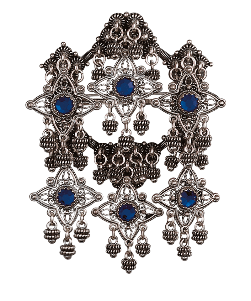 224129 - Sølje Oksidert med blaa-stein