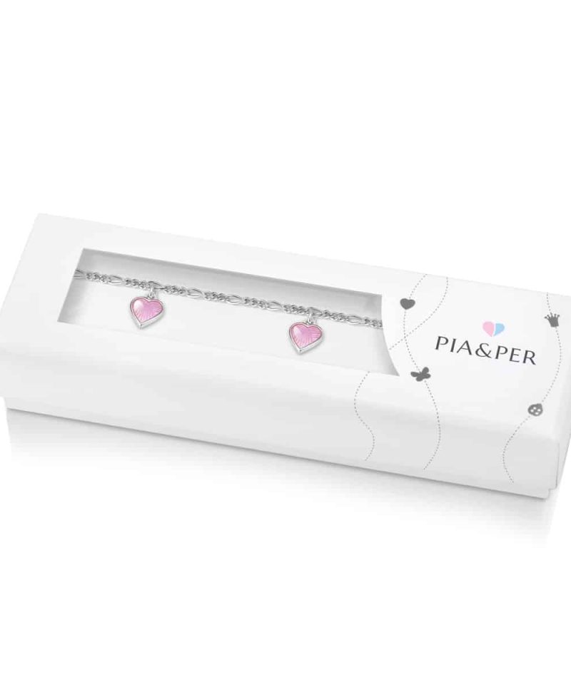 Alternative view of Charms-armbånd i sølv - Rosa hjerter