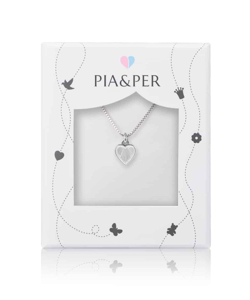 Alternative view of Halssmykke i sølv - Hvitt hjerte