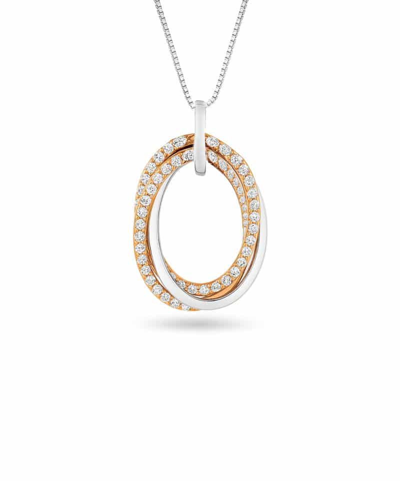 Anheng i rosè gull og hvitt gull 0.25ct