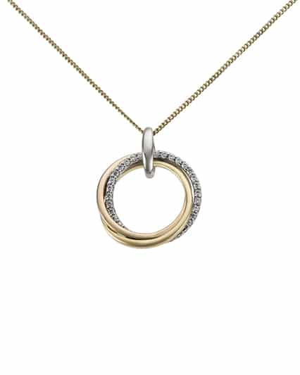 Anheng gull og hvitt gull 0,12ct w/si