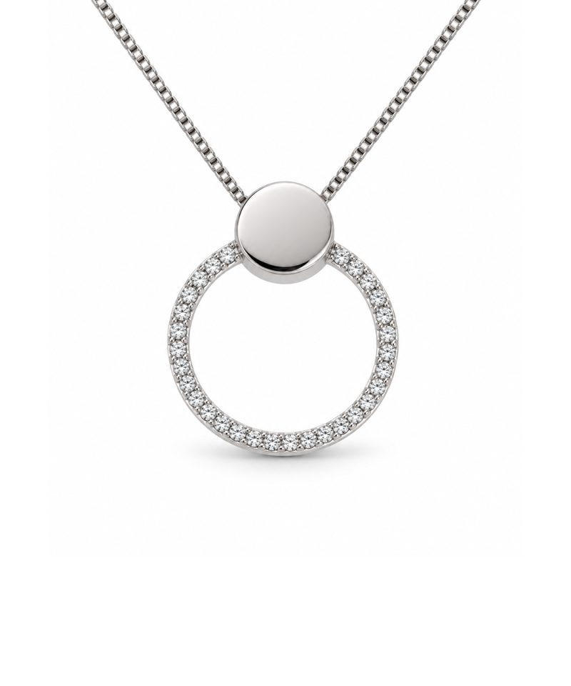 Anheng i hvitt gull, Diamanter 0,14 ct