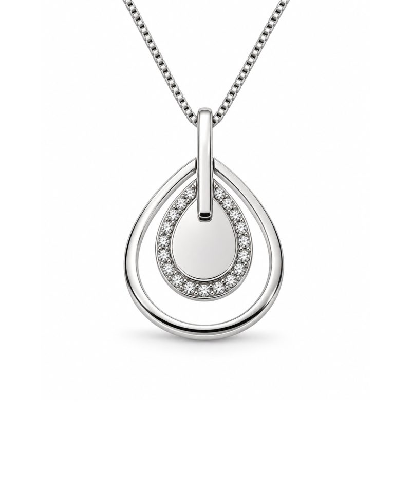 Anheng i hvitt gull, Diamanter 0,15 ct