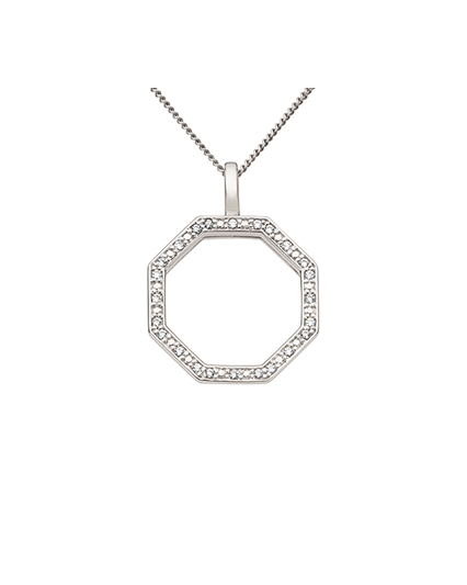 Anheng hvitt gull med diamanter 0.09ct