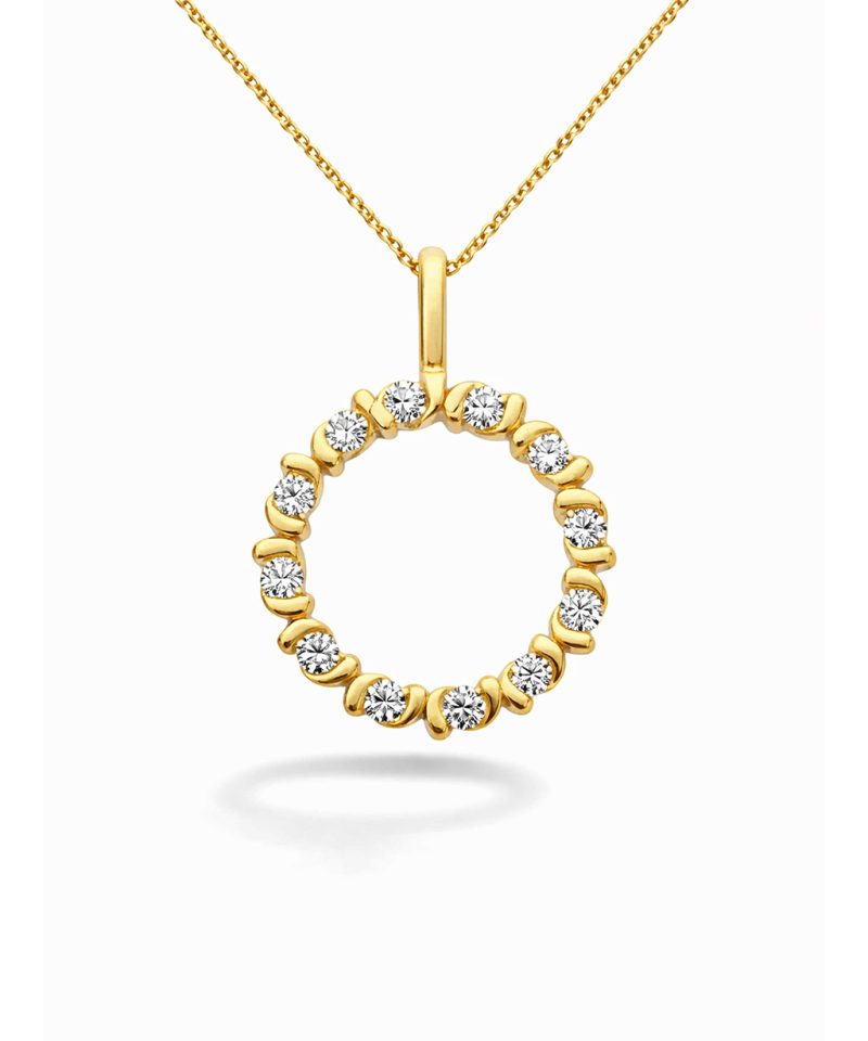 Anheng i gull med diamanter 0.20ct