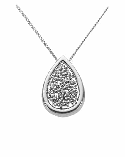 Anheng Dråpe Hvitt Gull 0.23ct W/Si