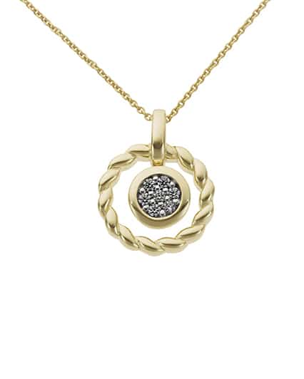 Anheng Sirkel i Gult Gull 0.05ct W/Si