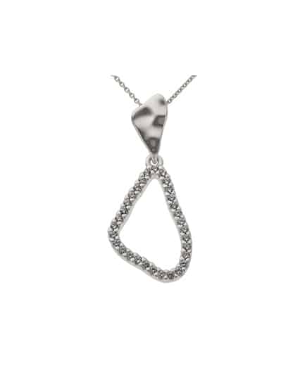 Anheng i hvitt gull 0.13ct